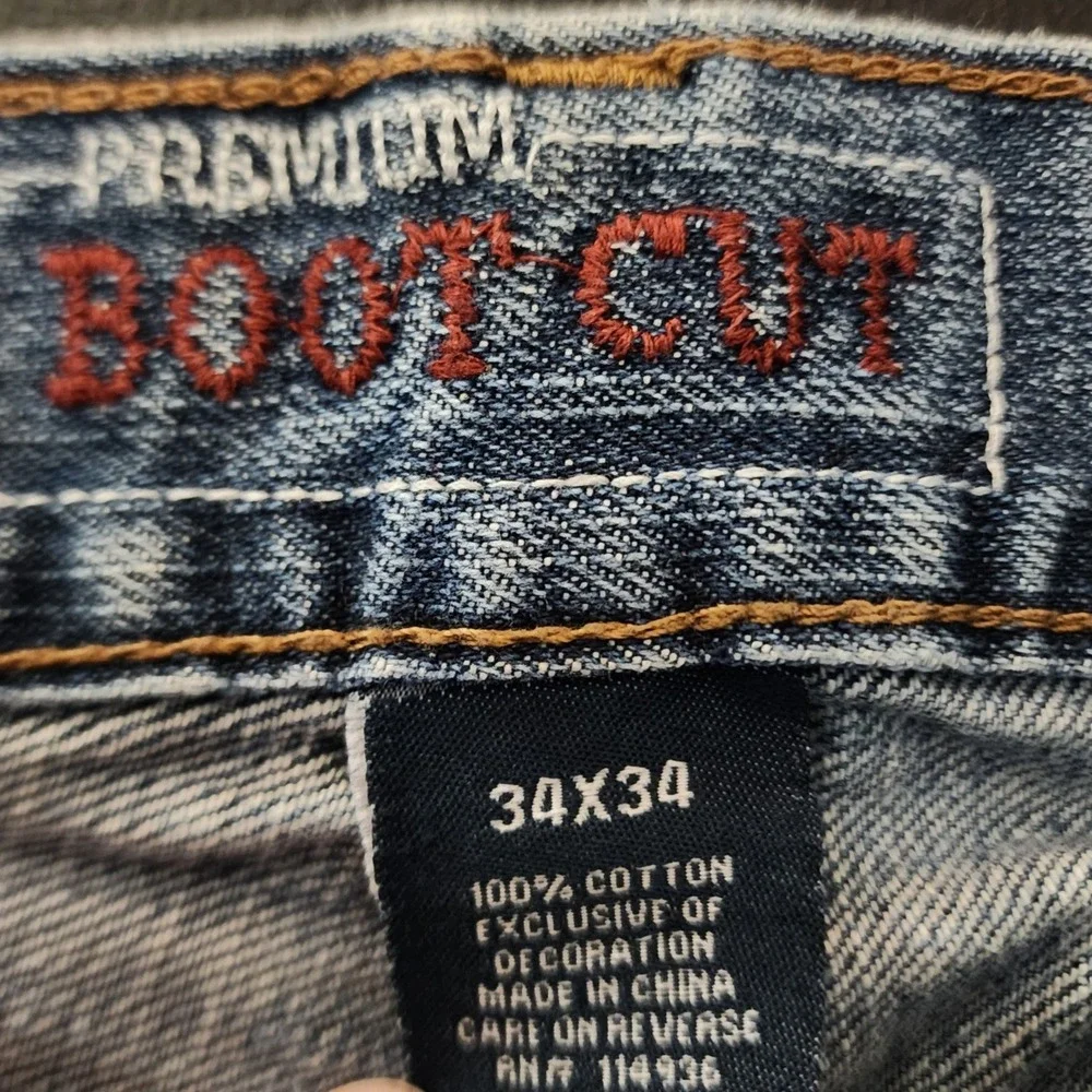 Old Navy 34x34 Blue Boot Cut Jeans Y2K Grunge Indie Skater Streetwear Baggy